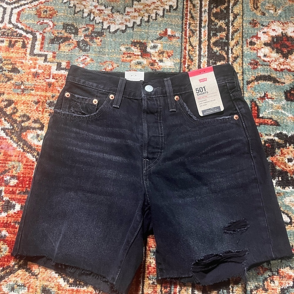 Levi's 501 Mid Thigh Short Lunar Black - Picture 7 of 11